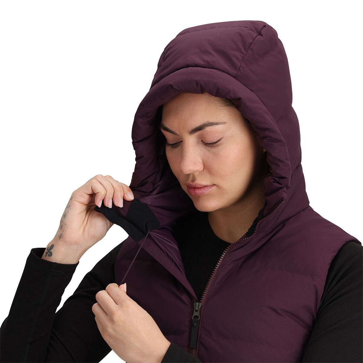 Женский жилет Outdoor Research Coze Hooded Down Vest, цвет: Аметистовый — фото 5