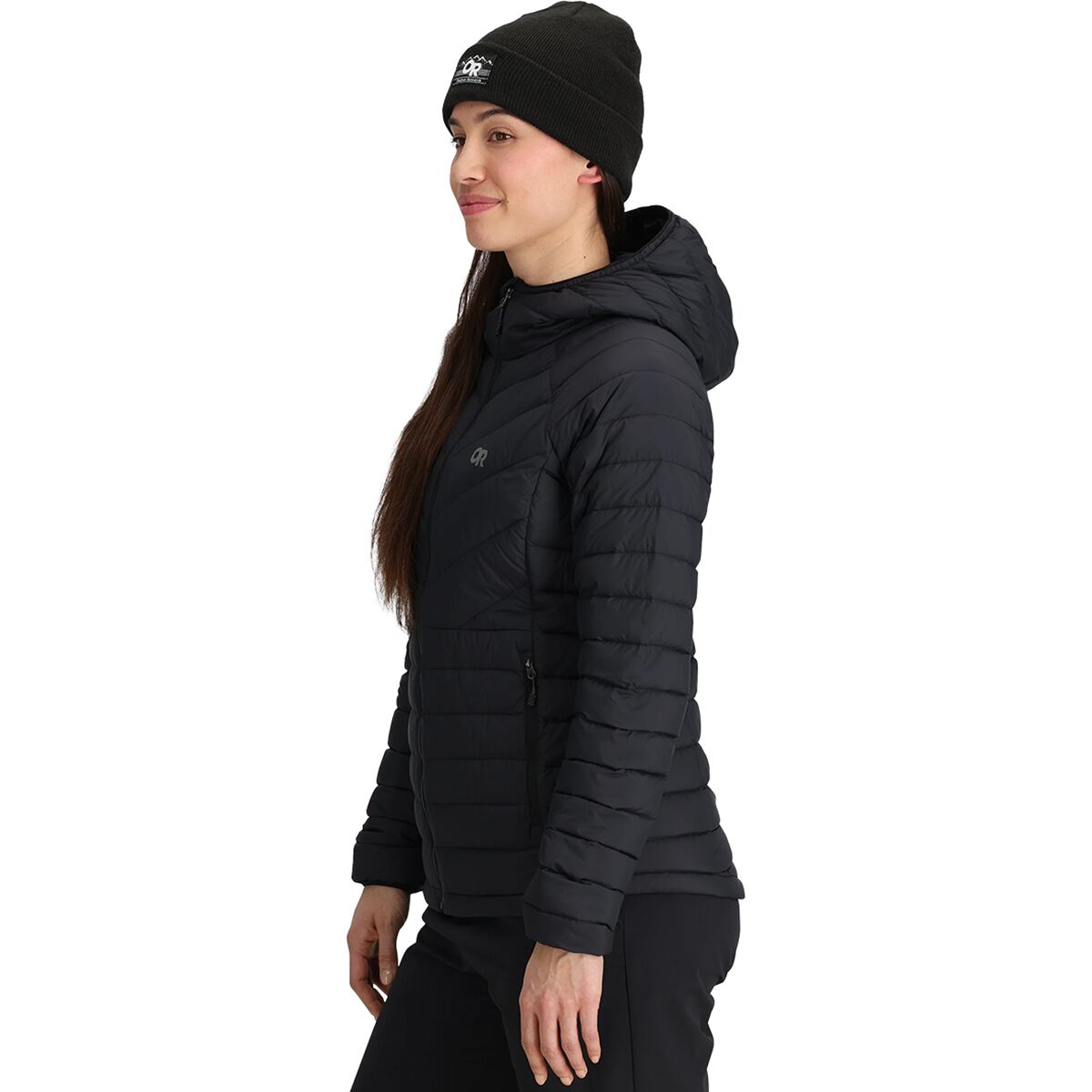 Женская куртка Outdoor Research Transcendent Down Hooded, цвет: Чёрный — фото 3