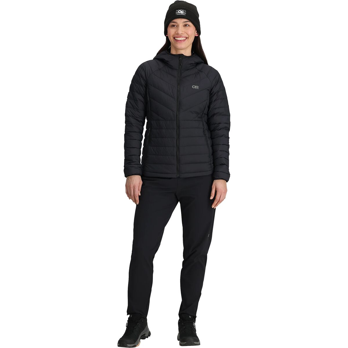 Женская куртка Outdoor Research Transcendent Down Hooded, цвет: Чёрный — фото 5