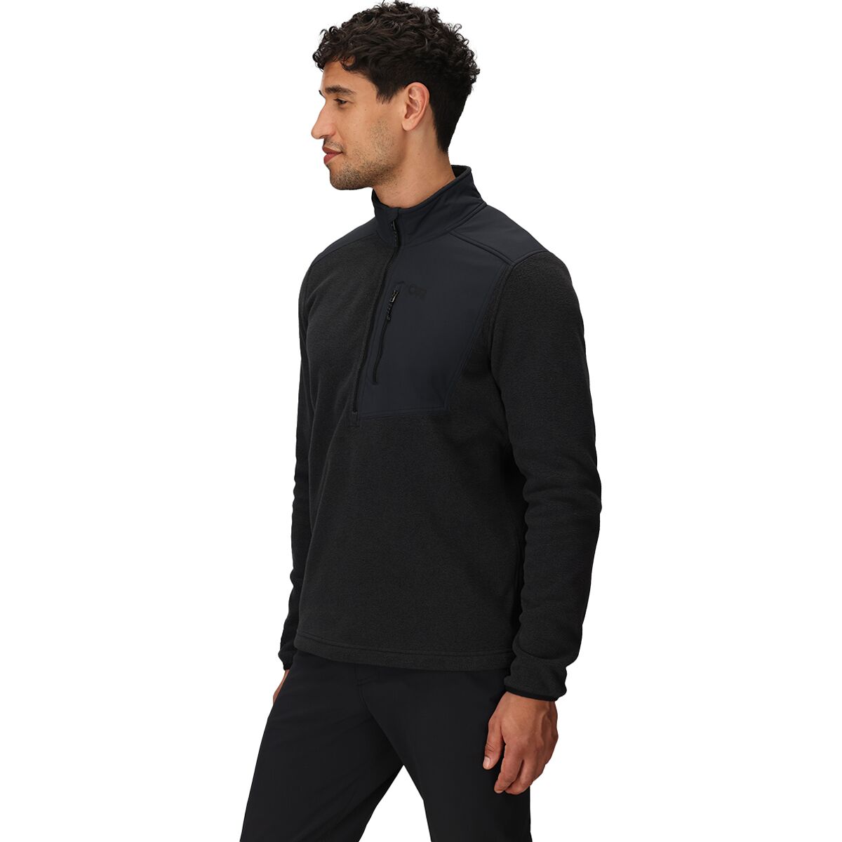 Мужской свитер Outdoor Research Polartec 200 1/2-Zip Pullover, цвет: Чёрный — фото 3