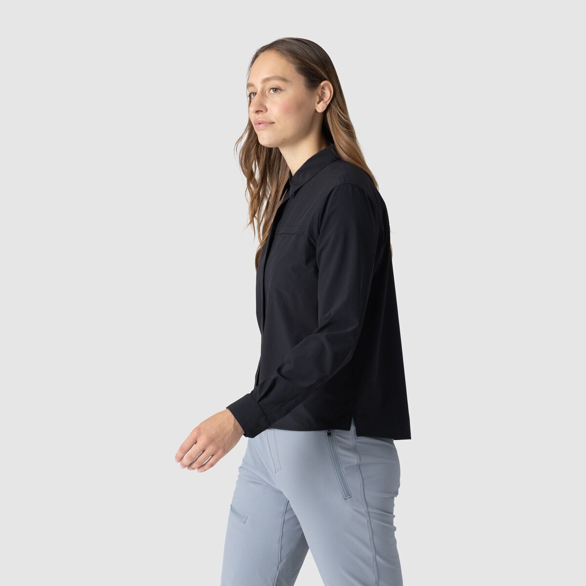 Женская рубашка Outdoor Research Astroman Long-Sleeve Sun, цвет: Чёрный — фото 3