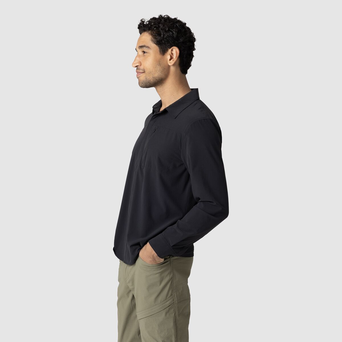 Мужская рубашка Outdoor Research Astroman Long-Sleeve Sun, цвет: Чёрный — фото 3