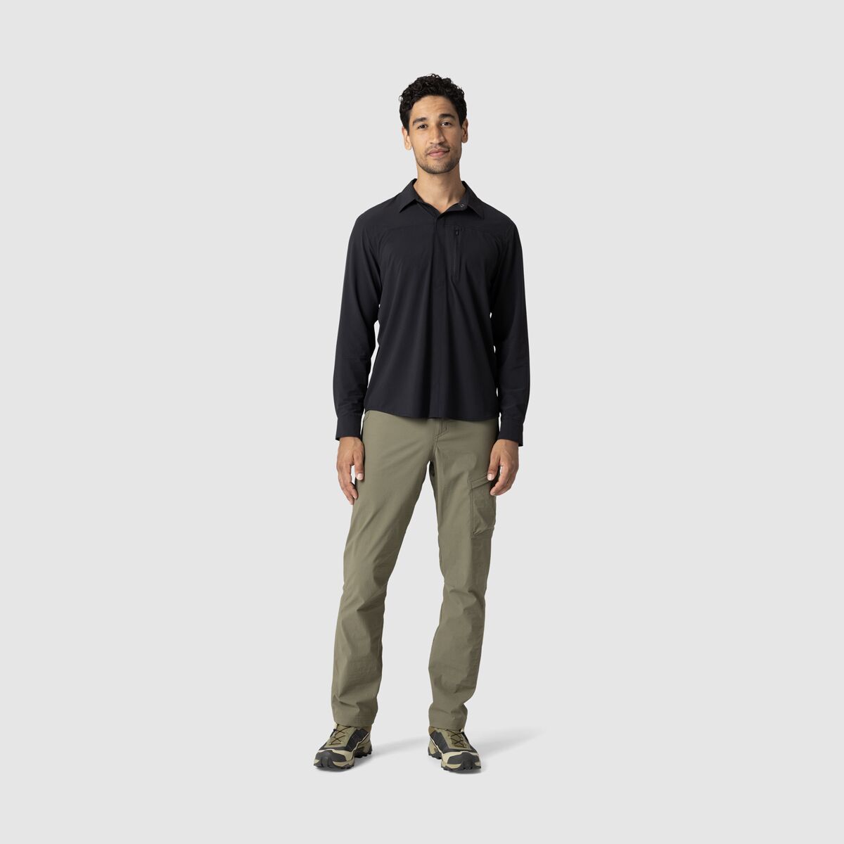Мужская рубашка Outdoor Research Astroman Long-Sleeve Sun, цвет: Чёрный — фото 4