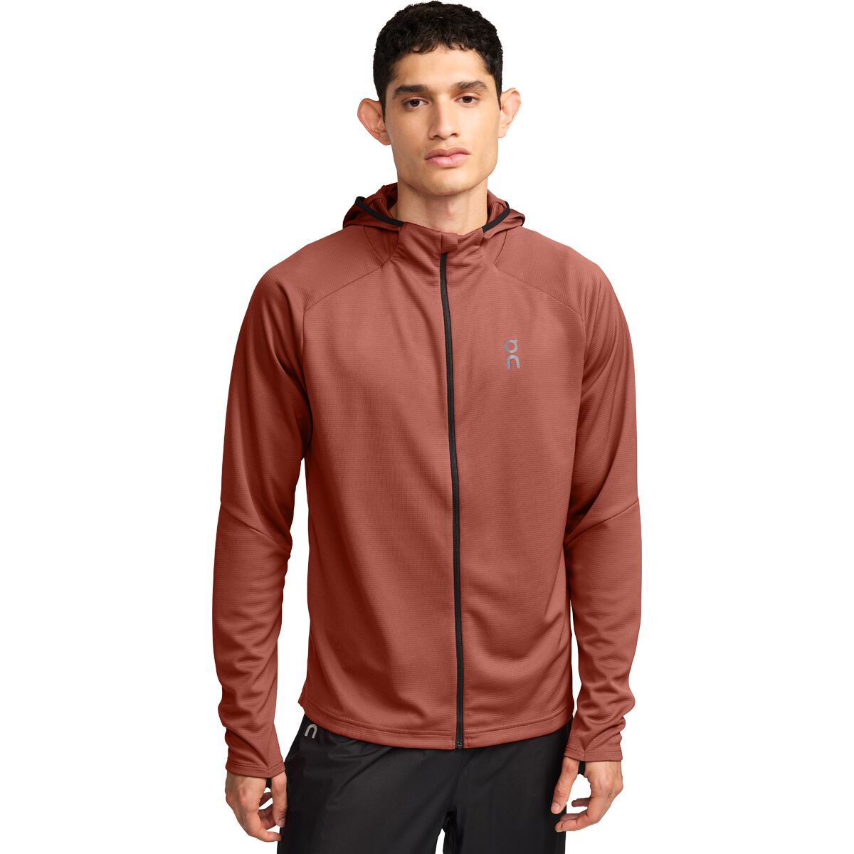 Mens Organic Cotton Fleece Zipper Hoodie Asphalt