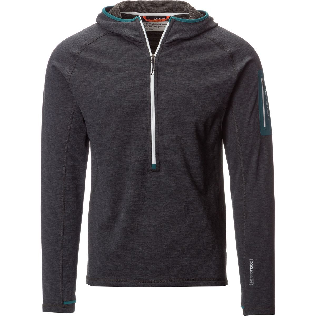 Ortovox Light Melange Hooded ZipNeck Fleece Pullover Men's Clothing