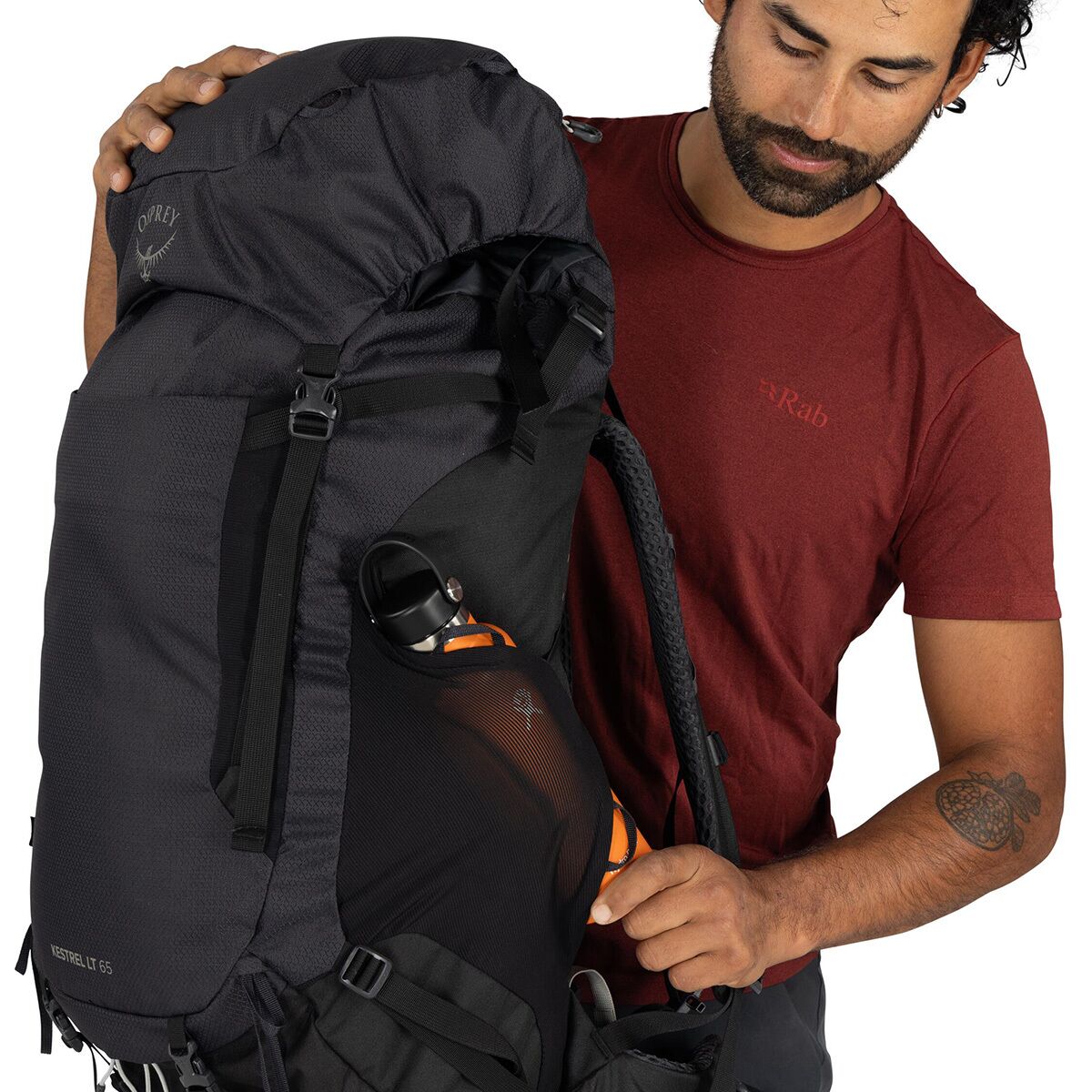 Рюкзак Osprey Packs Kestrel LT 65L, цвет: Чёрный — фото 3