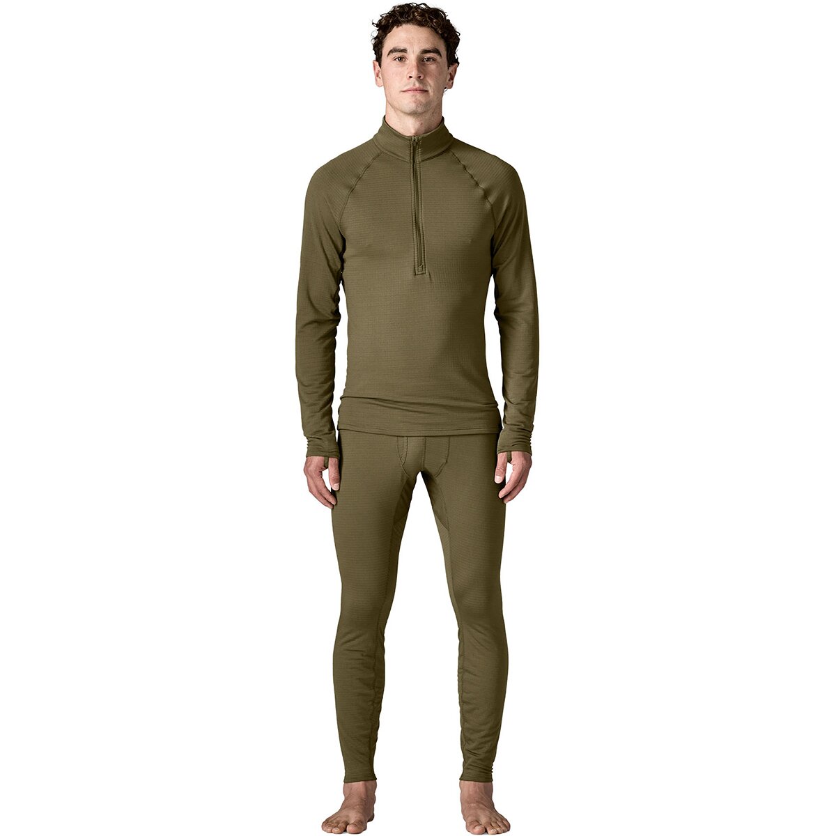 Мужские брюки Patagonia Capilene Thermal Weight Bottoms, цвет: Зелёный — фото 4