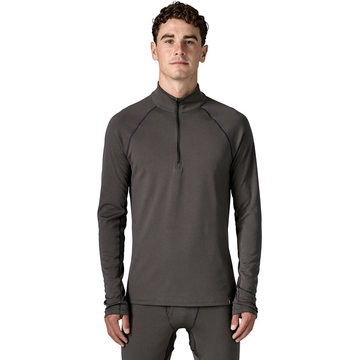 Мужской топ Patagonia Capilene Midweight Zip-Neck, цвет: Чернильный чёрный — фото 1