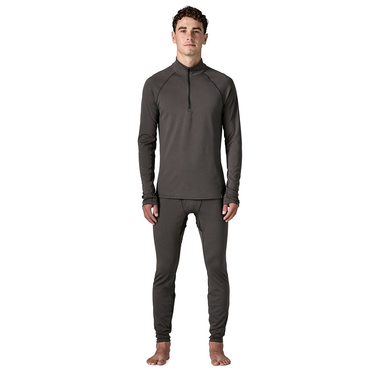Мужской топ Patagonia Capilene Midweight Zip-Neck, цвет: Чернильный чёрный — фото 2