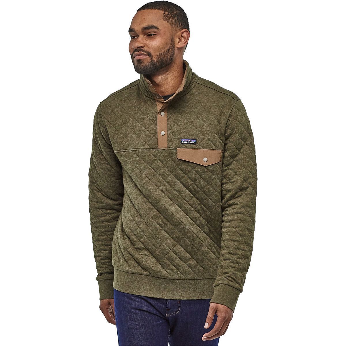 men's organic cotton quilt crewneck sweatshirt