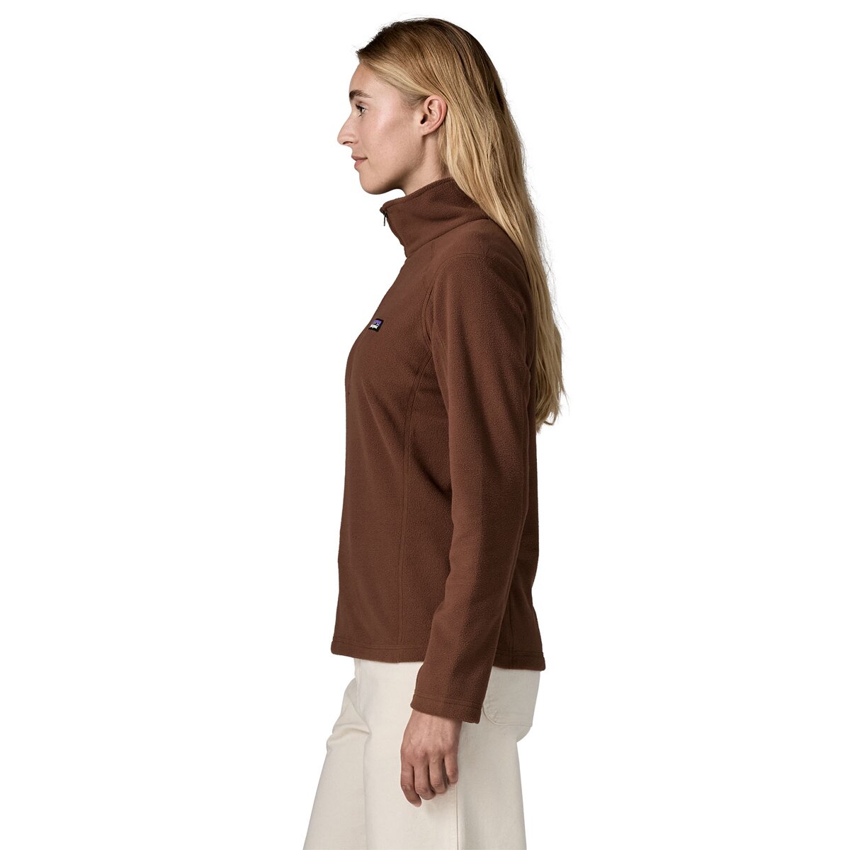 Женский свитер Patagonia Micro D 1/4-Zip Fleece Pullover, цвет: Коричневый — фото 4