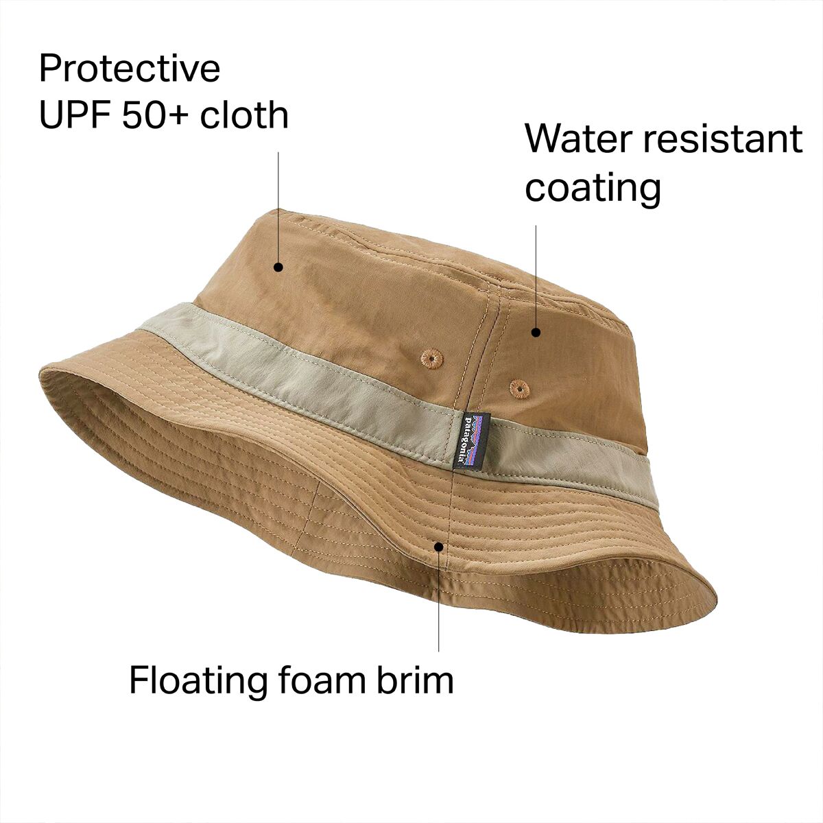 patagonia wavefarer bucket hat ash tan