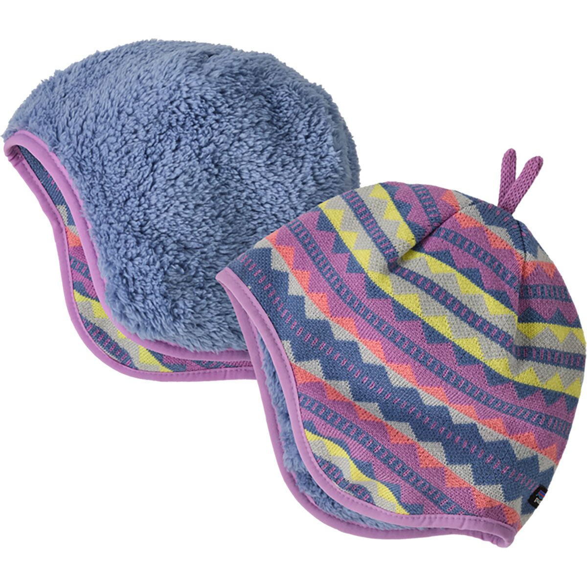 Patagonia Baby Reversible Beanie- Happy Flower Seafan Pink