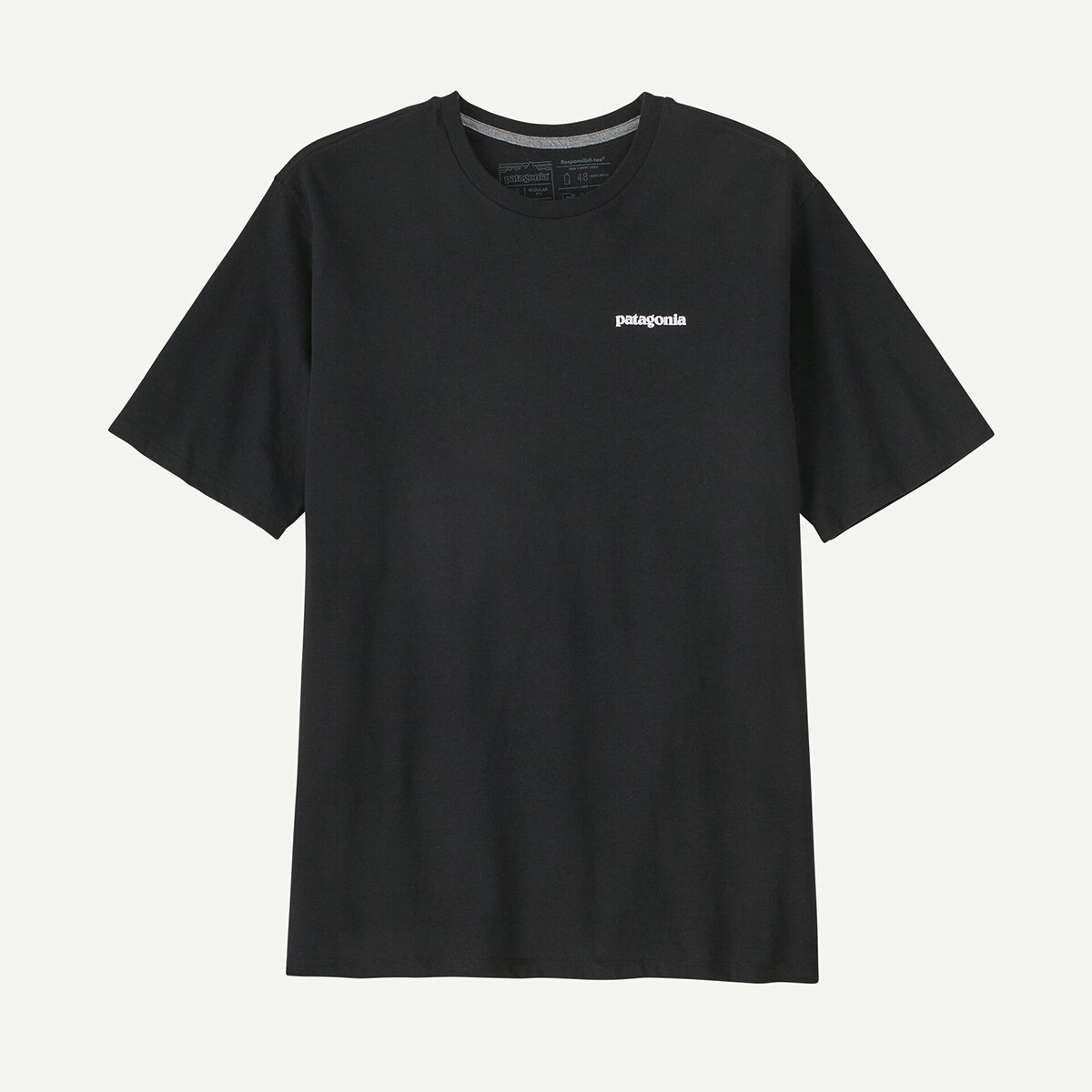 Мужская футболка Patagonia P-6 Logo Short-Sleeve Responsibili-T-Shirt, цвет: Чёрный — фото 4