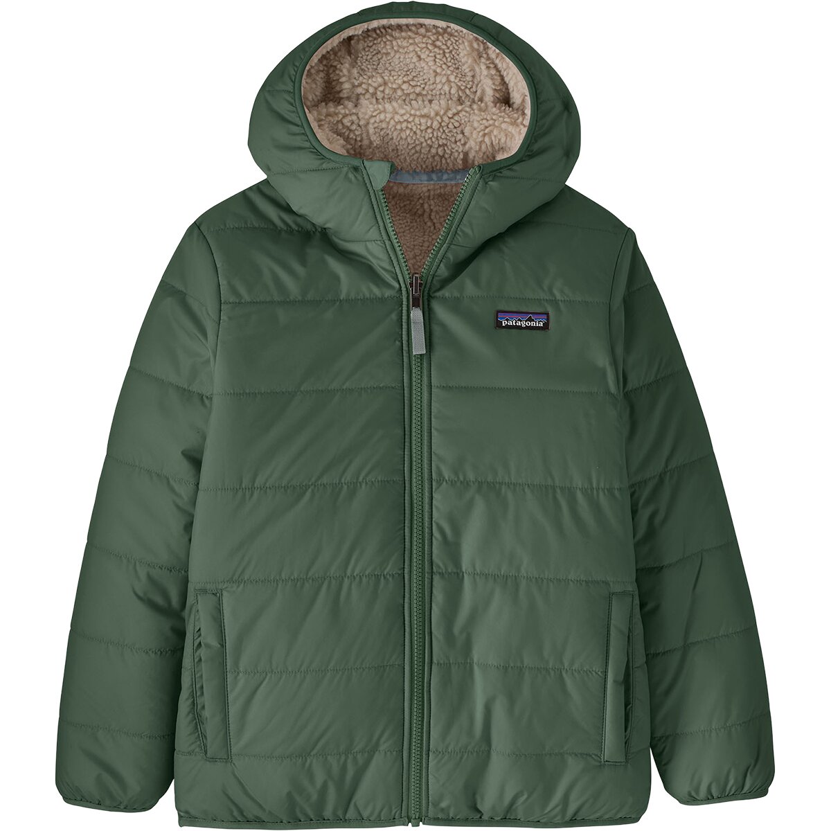 Куртка Patagonia Reversible Ready Freddy Hooded Jacket для мальчиков, цвет: Зелёный