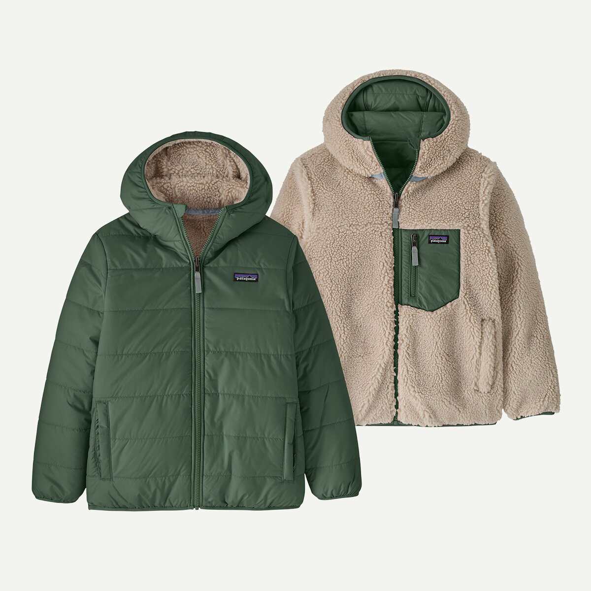Куртка Patagonia Reversible Ready Freddy Hooded Jacket для мальчиков, цвет: Зелёный — фото 4