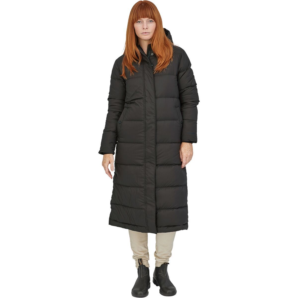 silent long down parka women's