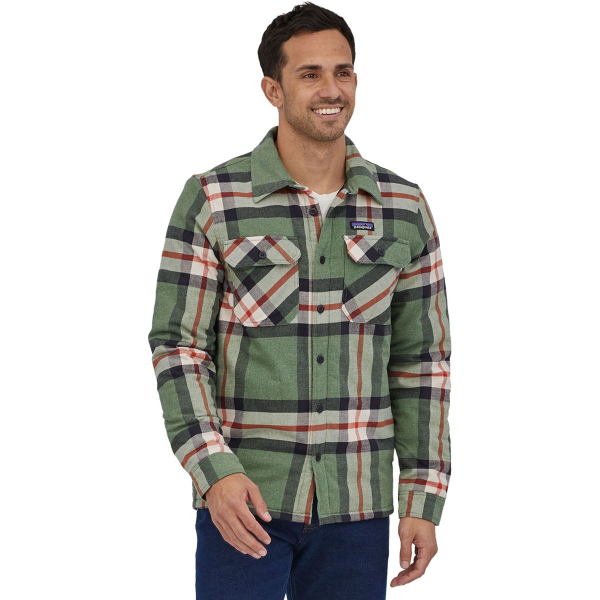Patagonia Insulated Organic Cotton Fjord Flannel Shirt - Men's Forestry: Hemlock Green, XXL