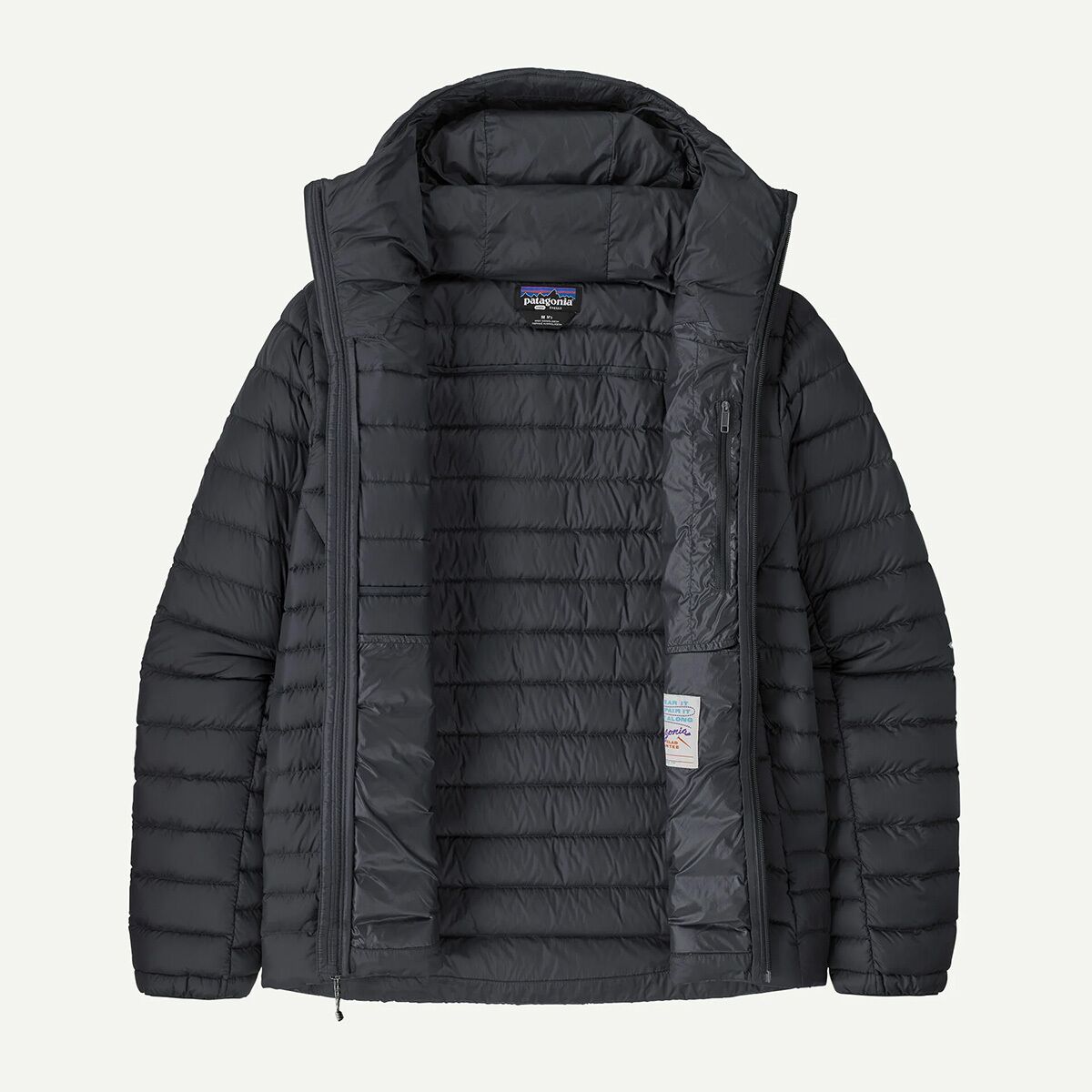 Мужская куртка Patagonia Down Sweater Hooded, цвет: Чёрный — фото 5