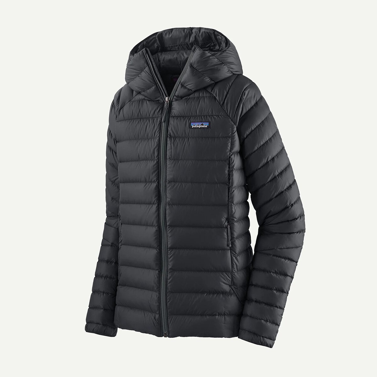 Женская куртка Patagonia Down Sweater Hooded, цвет: Чёрный — фото 9