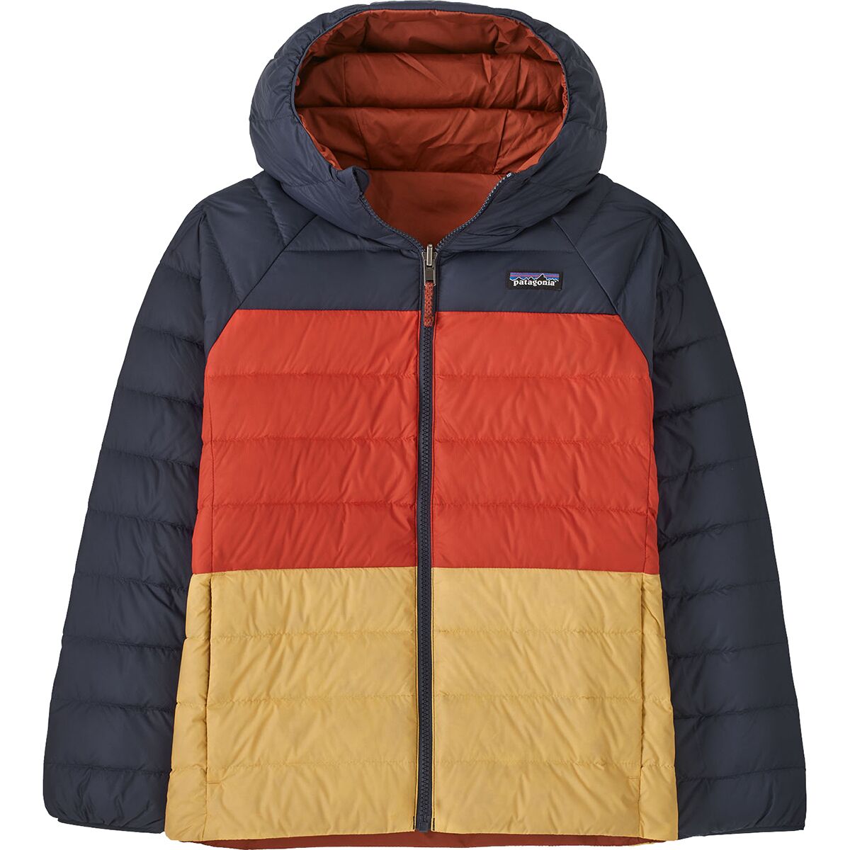 Patagonia Kids' Reversible Down Sweater Hoody - Treeline: New Navy main image 1