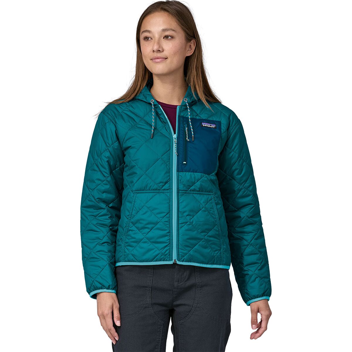 Patagonia Diamond Quilted Snap Tee 25282FA19 Half-Snap Sweatshirt, Women's Size Small cotton gray type Vintage Second Hand