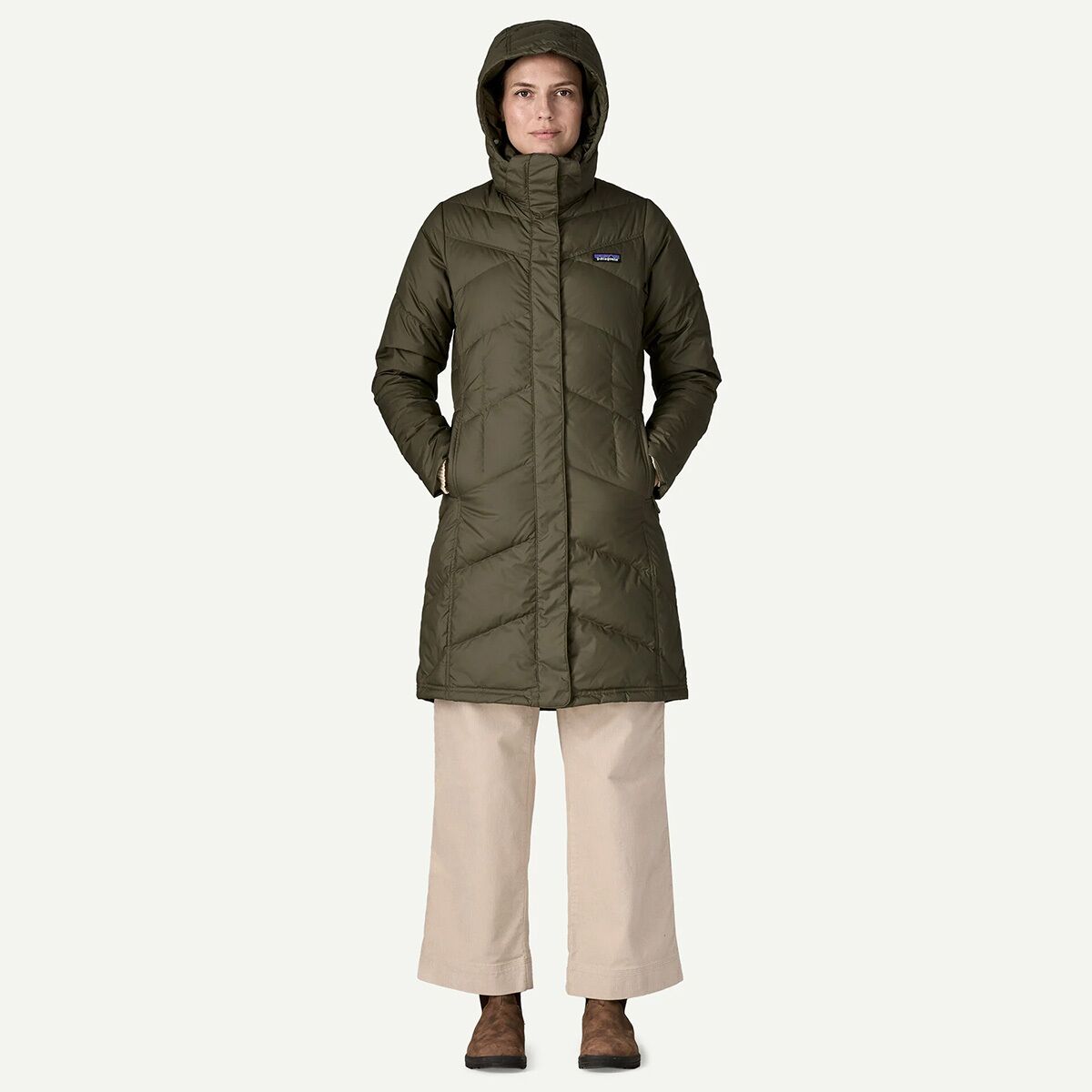 Женская куртка Patagonia Down With It, цвет: Зелёный, вариант 1 — фото 4