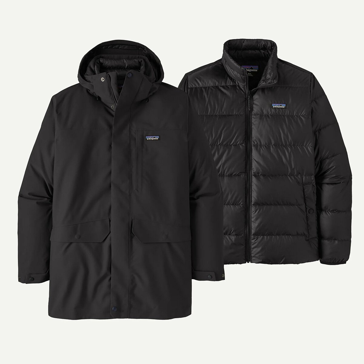 Мужская куртка Patagonia Tres 3-in-1 Parka, цвет: Чёрный — фото 3