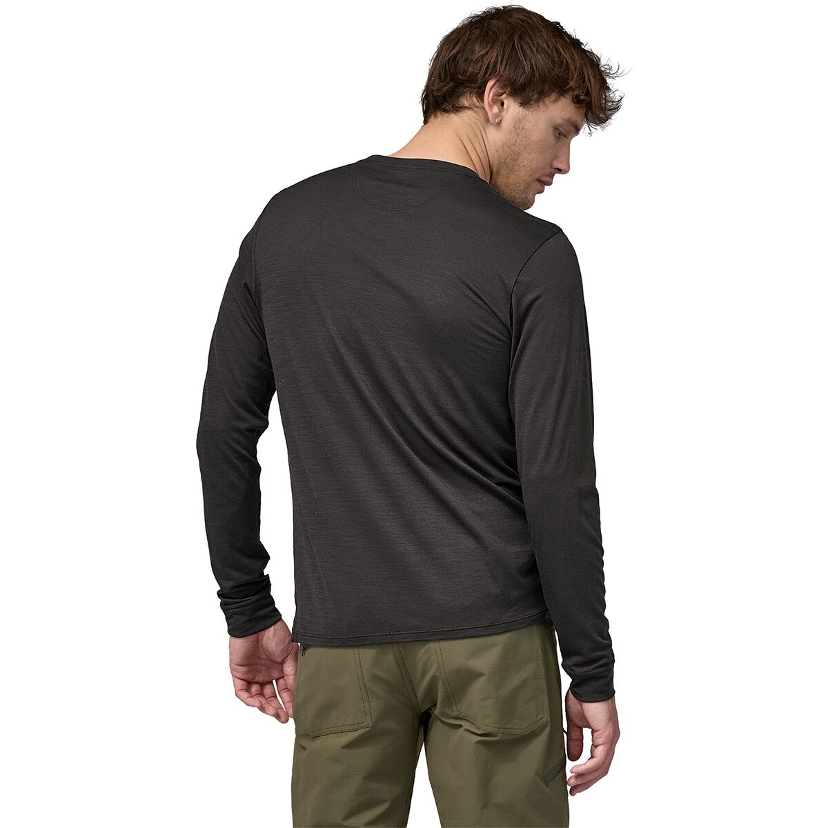 Мужская рубашка Patagonia Capilene Cool Merino Blend Long-Sleeve, цвет: Чёрный — фото 2