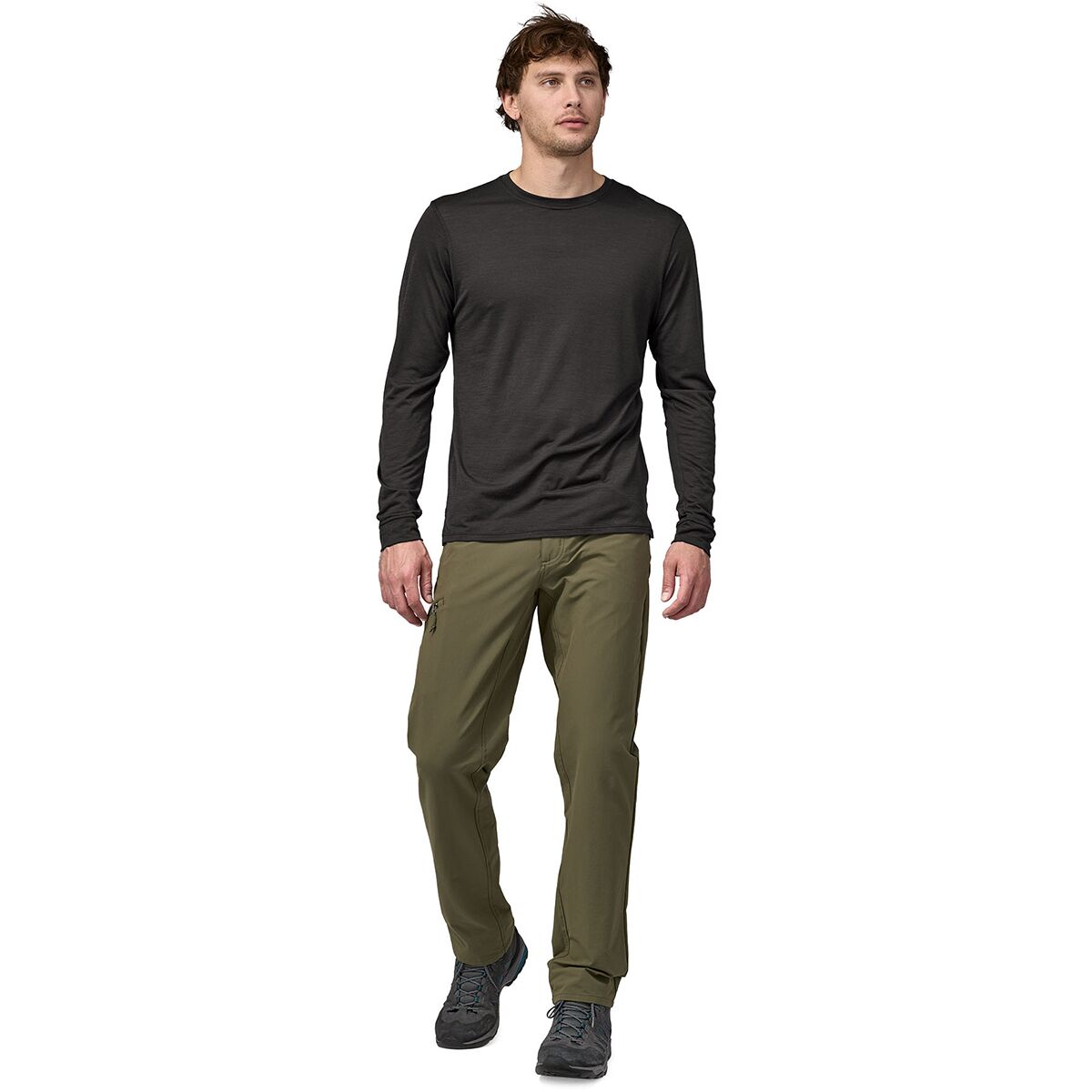 Мужская рубашка Patagonia Capilene Cool Merino Blend Long-Sleeve, цвет: Чёрный — фото 3