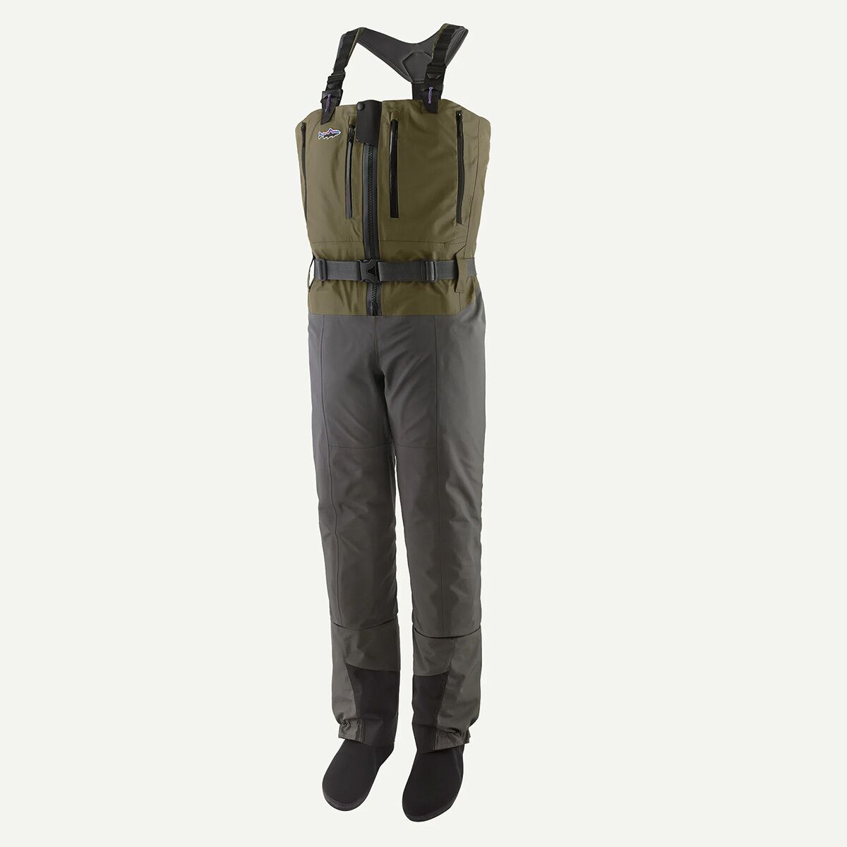Мужские комбинезоны Patagonia Swiftcurrent Expedition Zip-Front Waders, цвет: Зелёный — фото 6