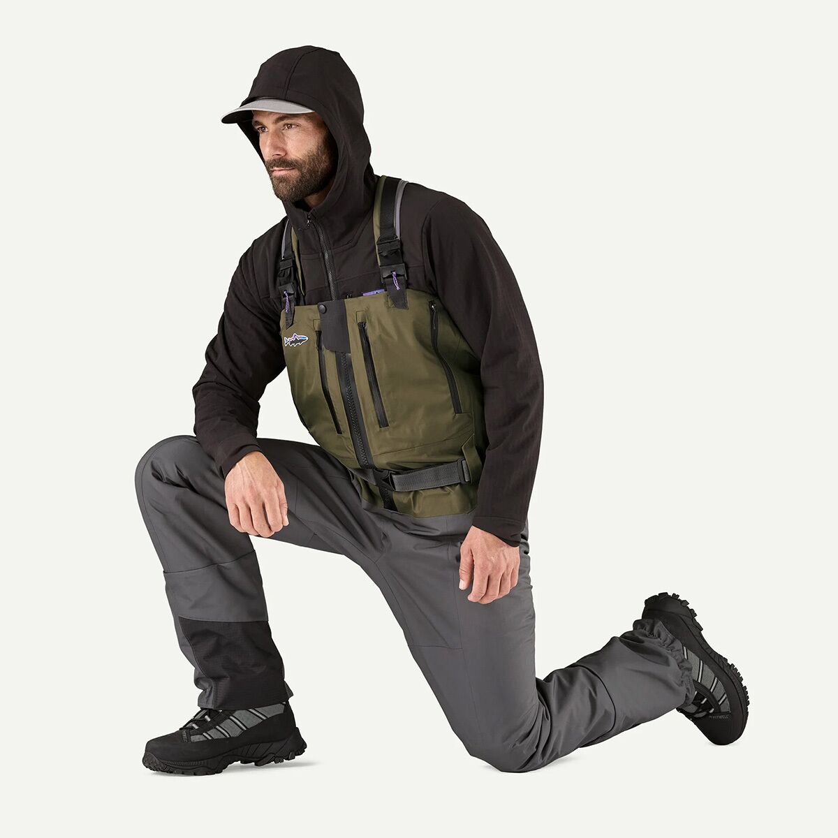 Мужские комбинезоны Patagonia Swiftcurrent Expedition Zip-Front Waders, цвет: Зелёный — фото 9