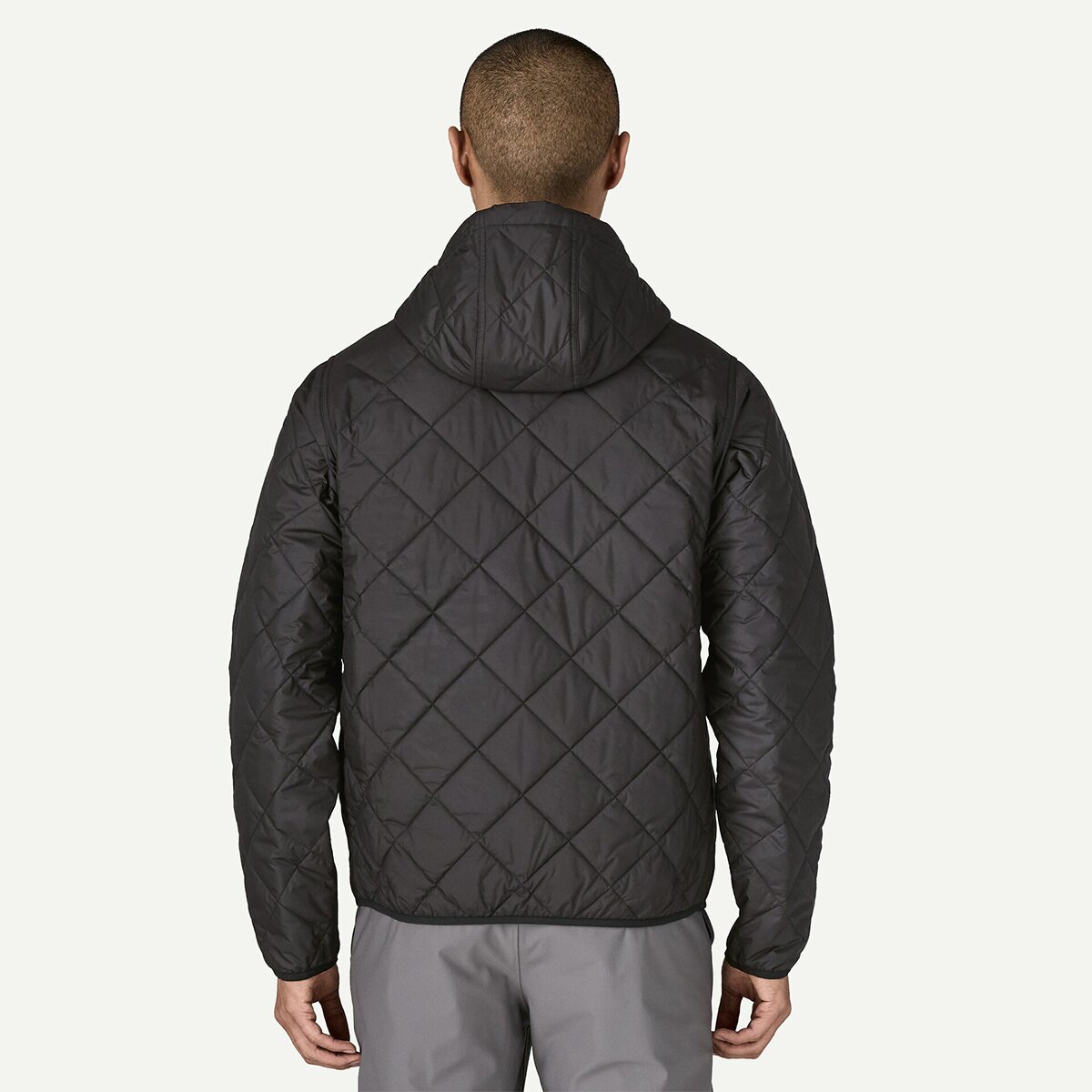 Мужская куртка Patagonia Diamond Quilted Bomber Hooded, цвет: Чёрный, вариант 1 — фото 3