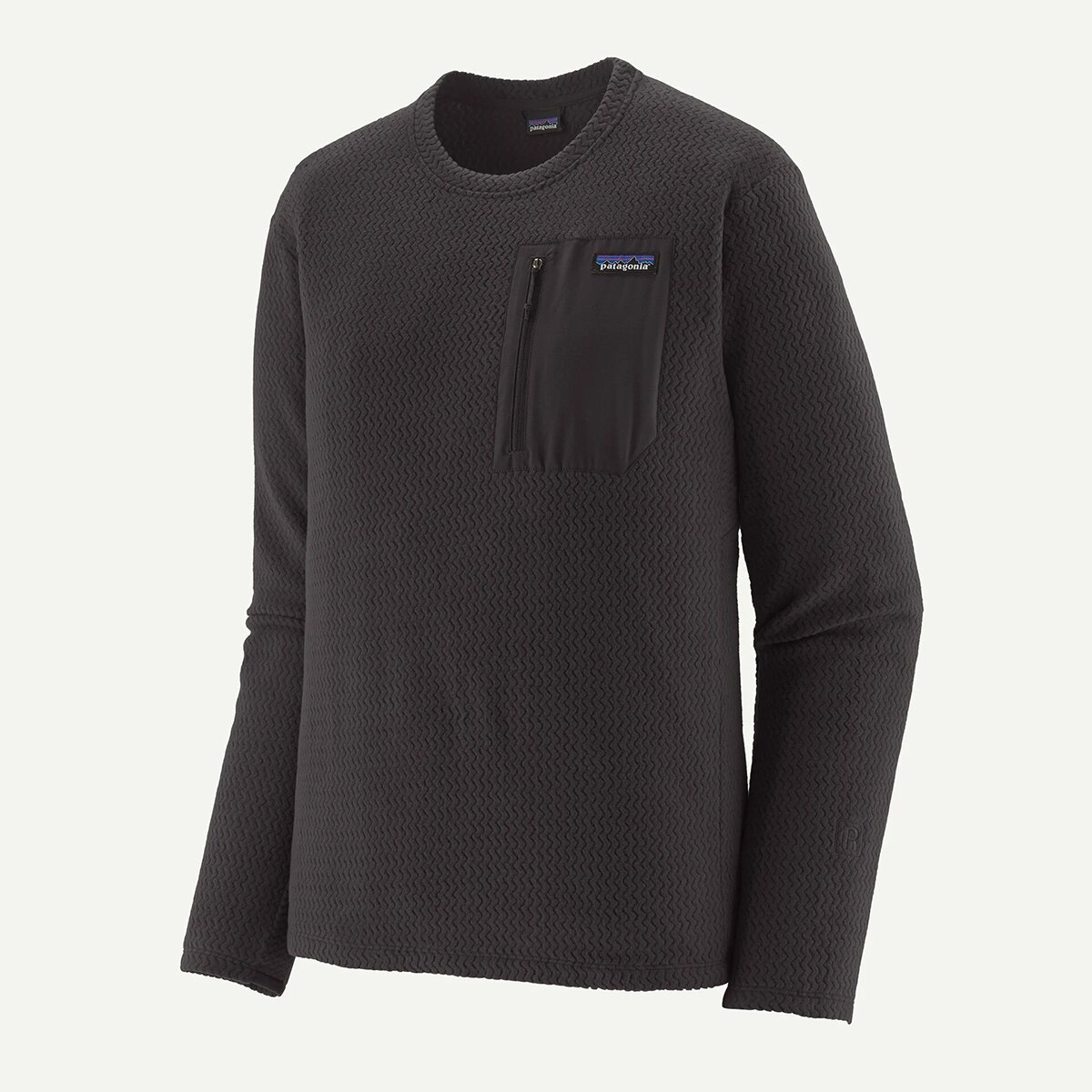 Мужской свитер Patagonia R1 Air Crew Pullover, цвет: Чёрный — фото 2