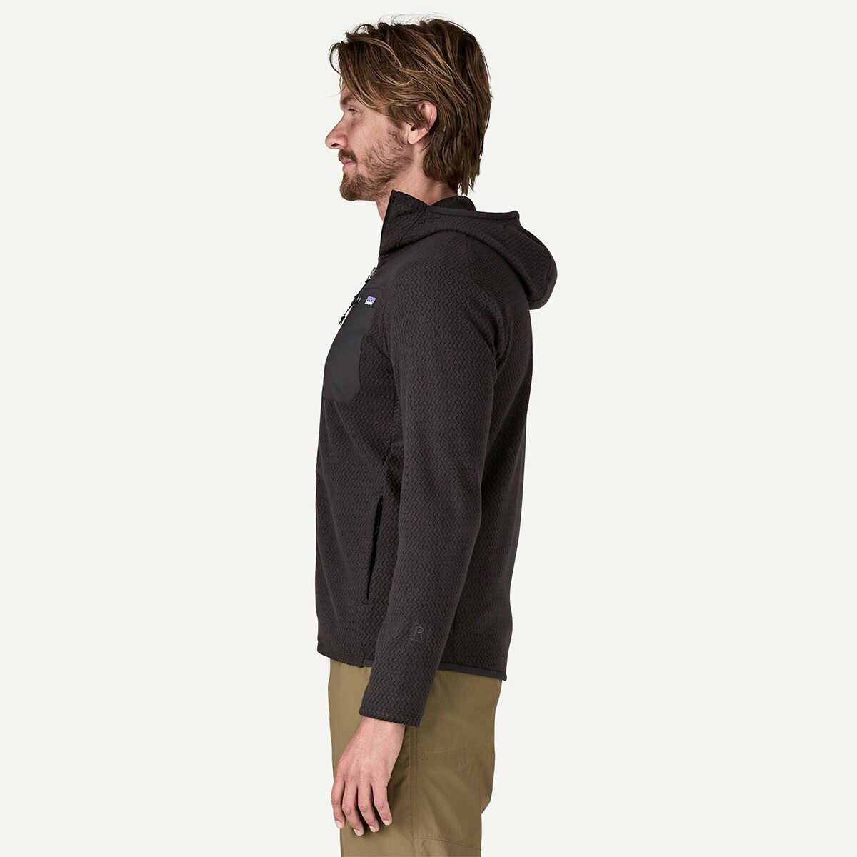 Мужская куртка Patagonia R1 Air Full-Zip Hooded, цвет: Чёрный — фото 3