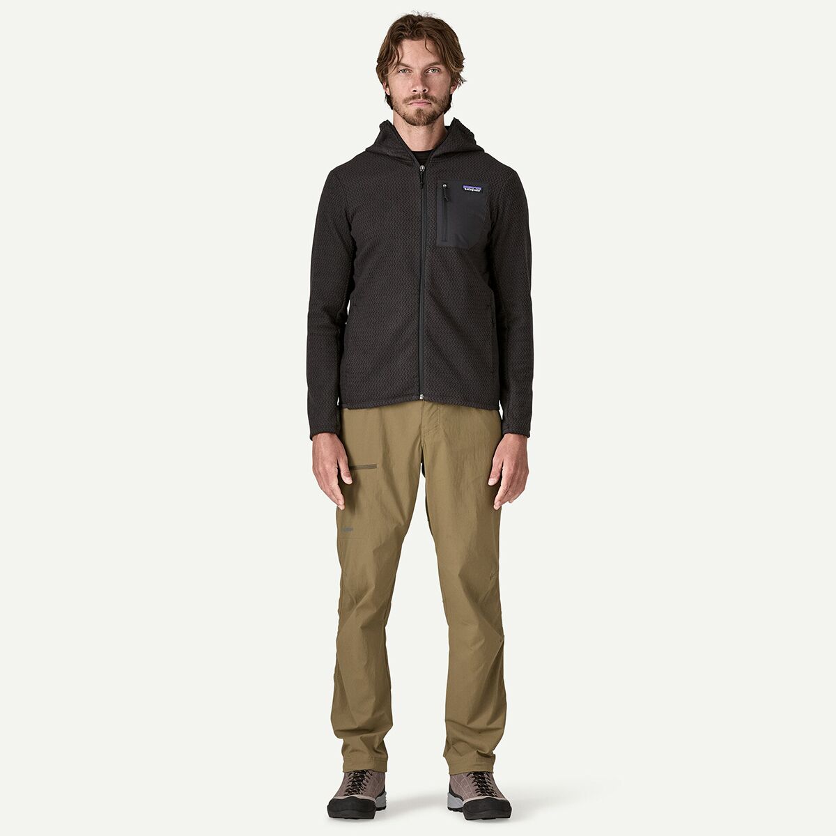 Мужская куртка Patagonia R1 Air Full-Zip Hooded, цвет: Чёрный — фото 4