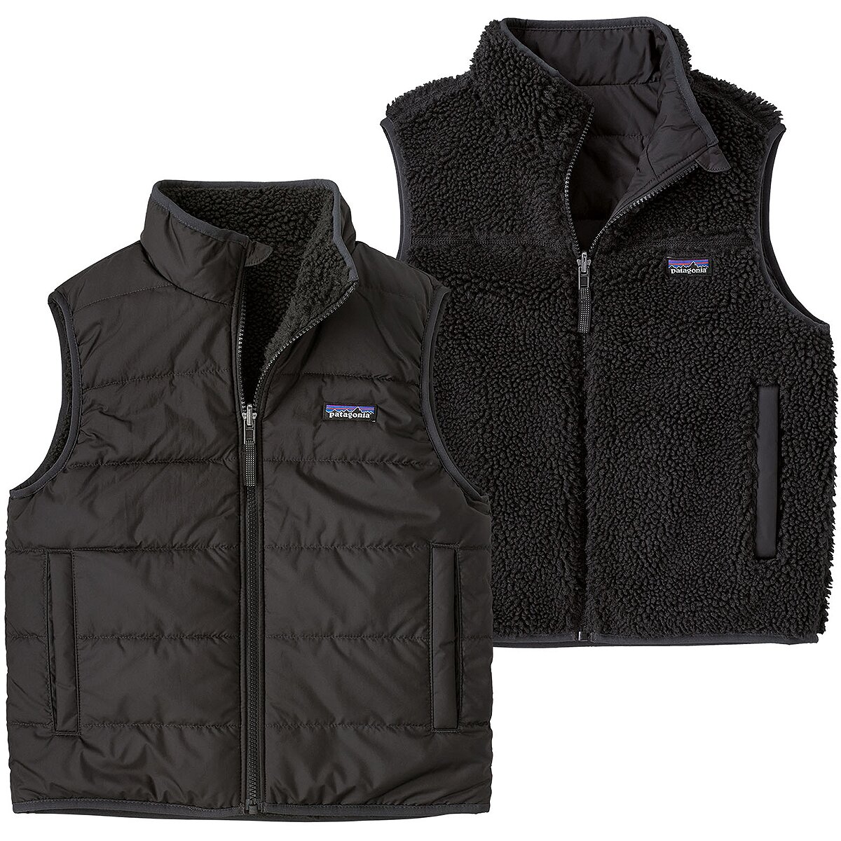 Детский жилет Patagonia Reversible Ready Freddy Vest, цвет: Чернильный чёрный — фото 4