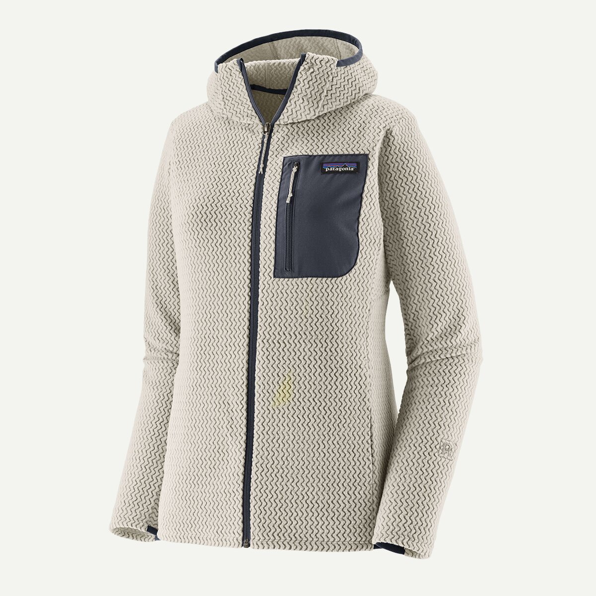 Женское худи Patagonia R1 Air Full-Zip, цвет: Берёзовый белый — фото 4