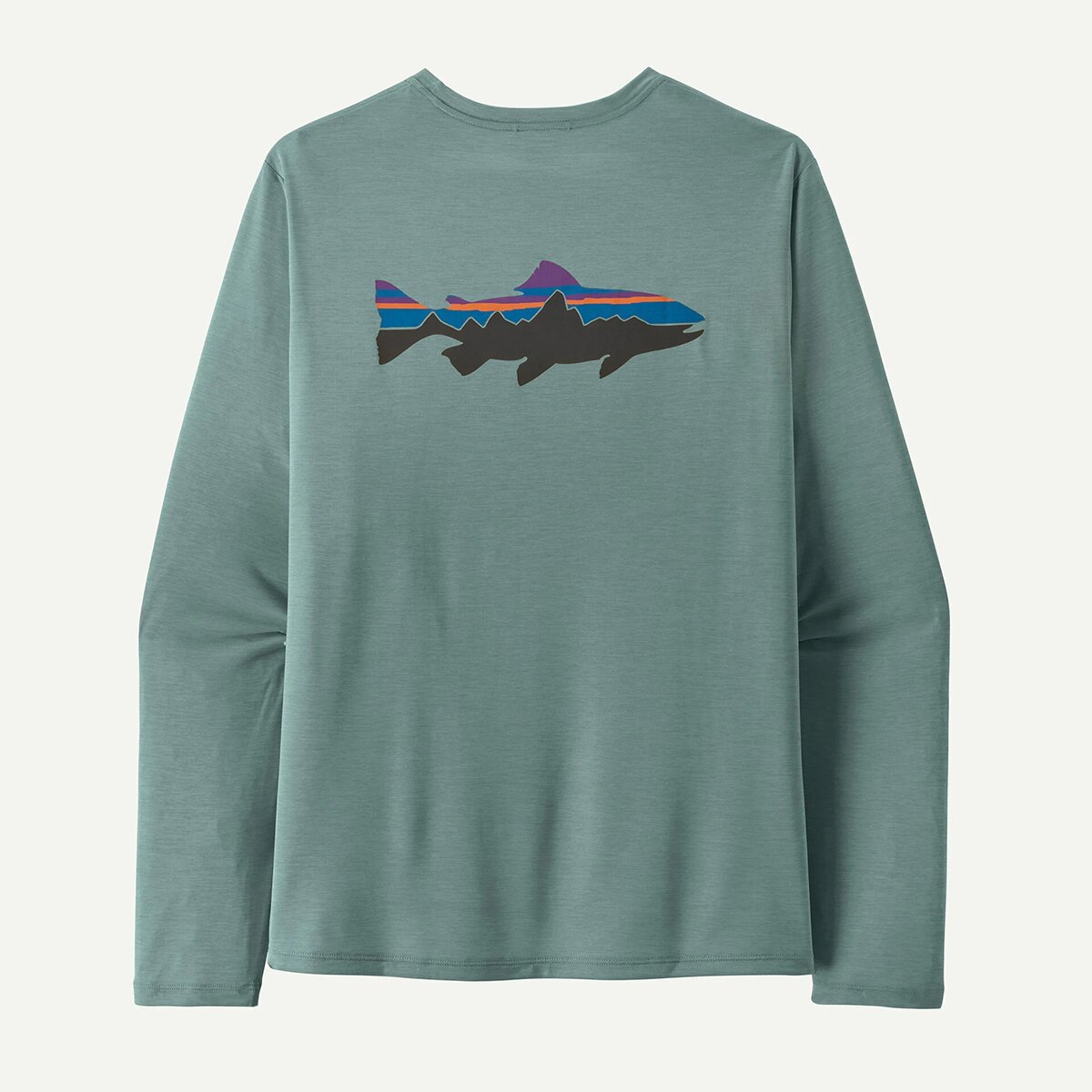 Мужская рубашка Patagonia Capilene Cool Daily Fitz Roy Long-Sleeve Shirt, цвет: Синий шалфейный — фото 2