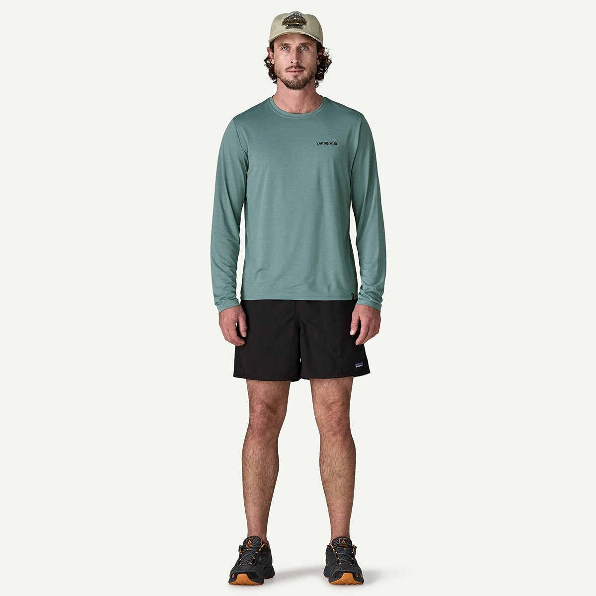 Мужская рубашка Patagonia Capilene Cool Daily Fitz Roy Long-Sleeve Shirt, цвет: Синий шалфейный — фото 3