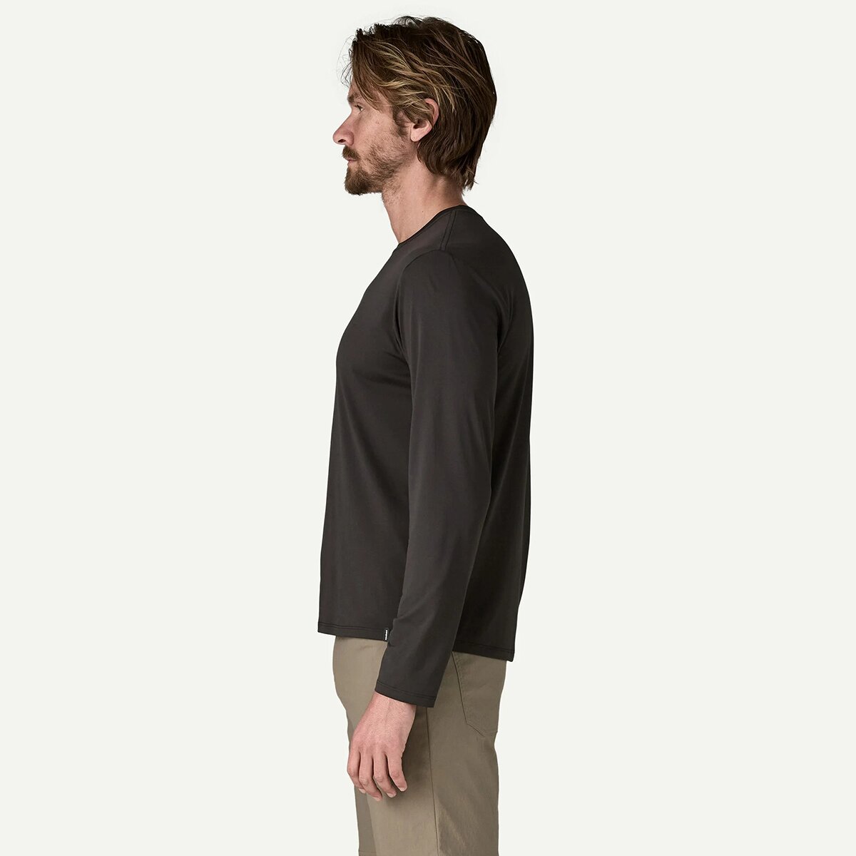 Мужская рубашка Patagonia Capilene Cool Daily Long-Sleeve Shirt, цвет: Чёрный — фото 5