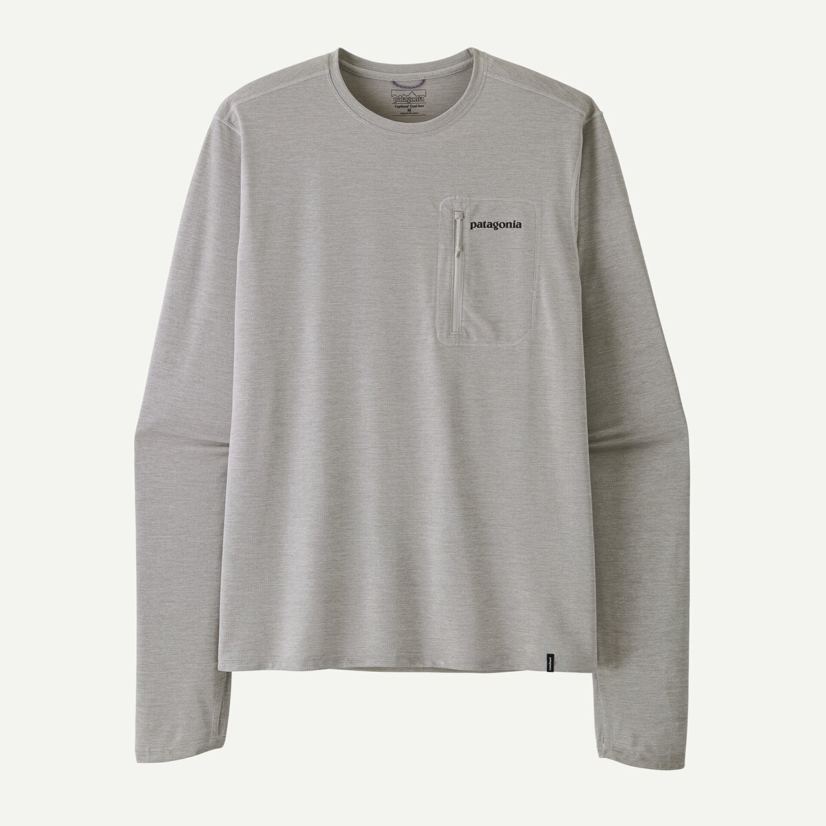 Мужская рубашка Patagonia Capilene Cool Fitz Roy Trout Long-Sleeve Sun, цвет: Серый / Соляной серый — фото 6
