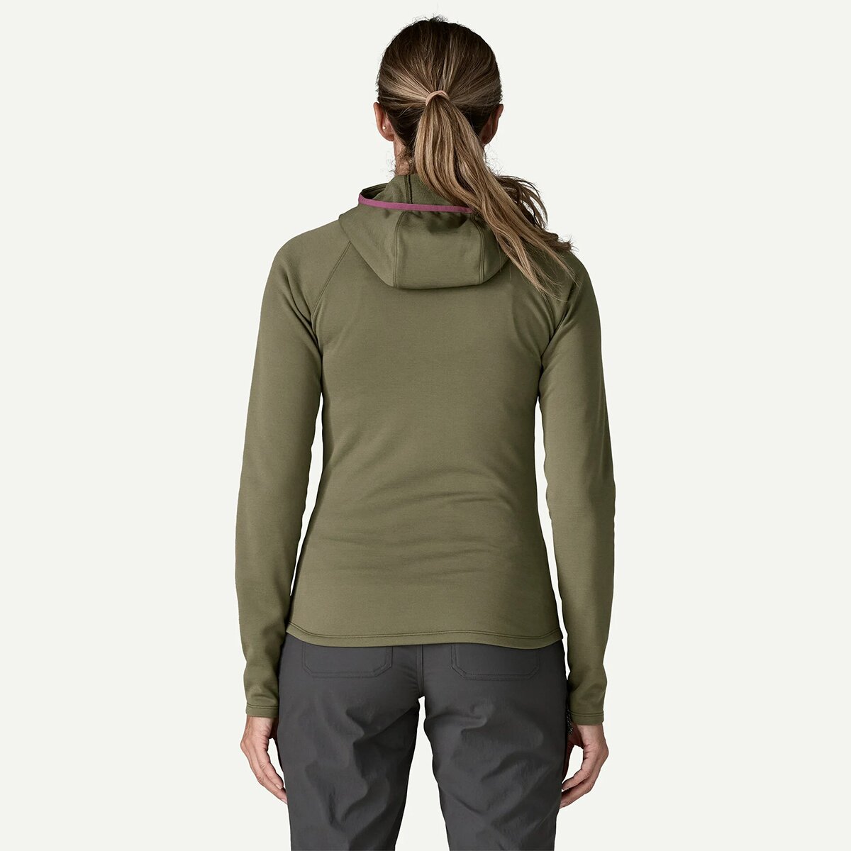 Женское худи Patagonia R1 Ultralight, цвет: Зелёный — фото 2