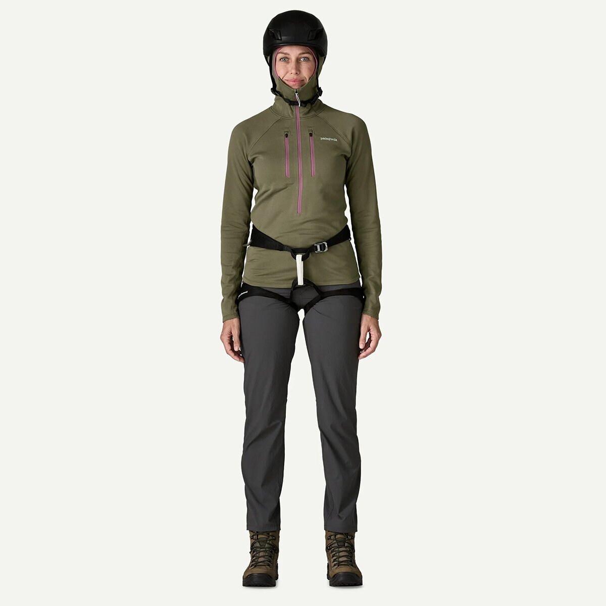 Женское худи Patagonia R1 Ultralight, цвет: Зелёный — фото 3