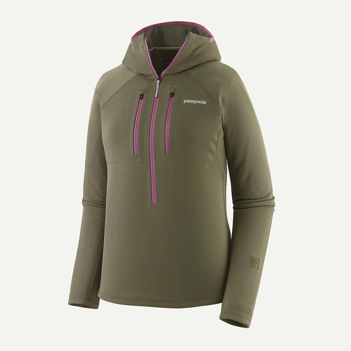 Женское худи Patagonia R1 Ultralight, цвет: Зелёный — фото 11