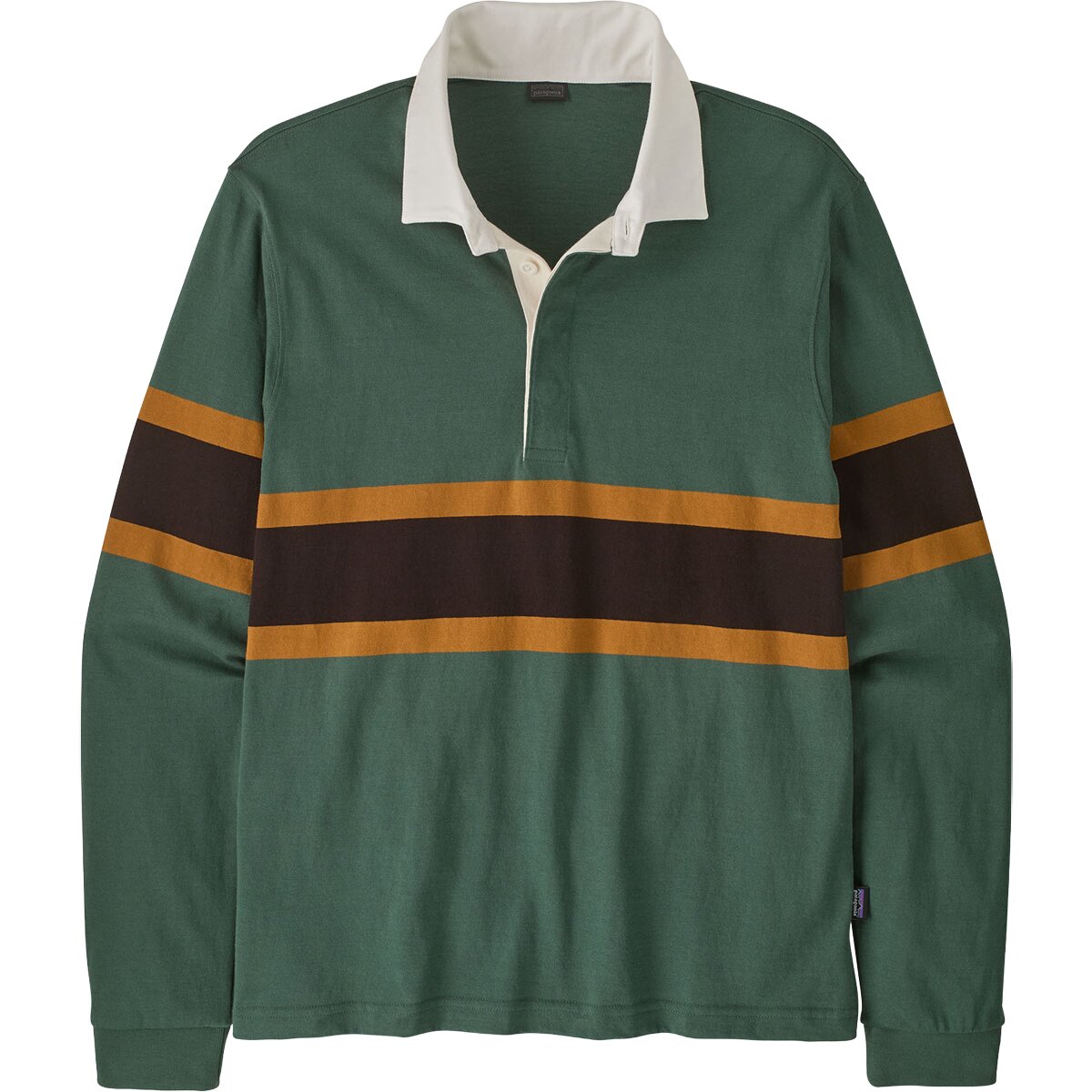 Мужская рубашка Patagonia Long-Sleeve Rugby Shirt, цвет: Зелёный — фото 2