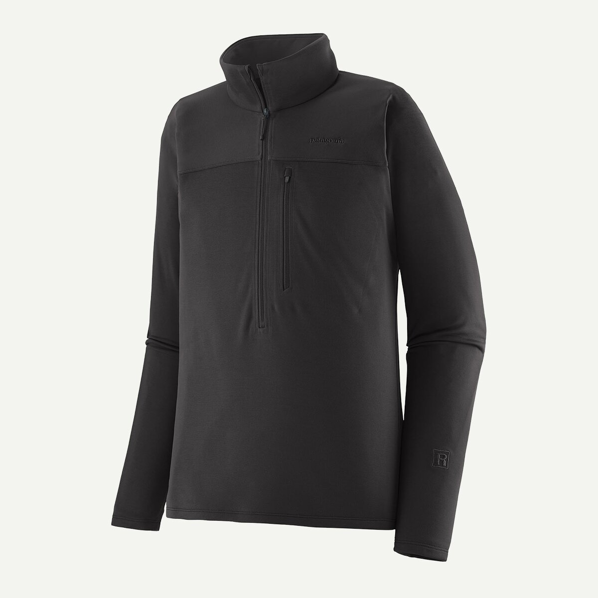 Мужская куртка Patagonia R1 Ultralight 1/2-Zip, цвет: Чёрный — фото 4