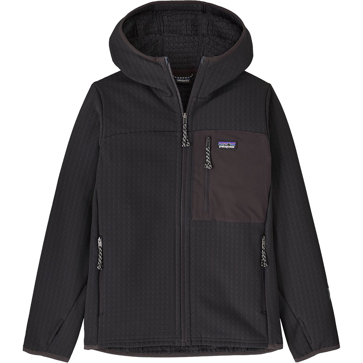 Детская куртка Patagonia R2 TechFace Hooded, цвет: Чёрный
