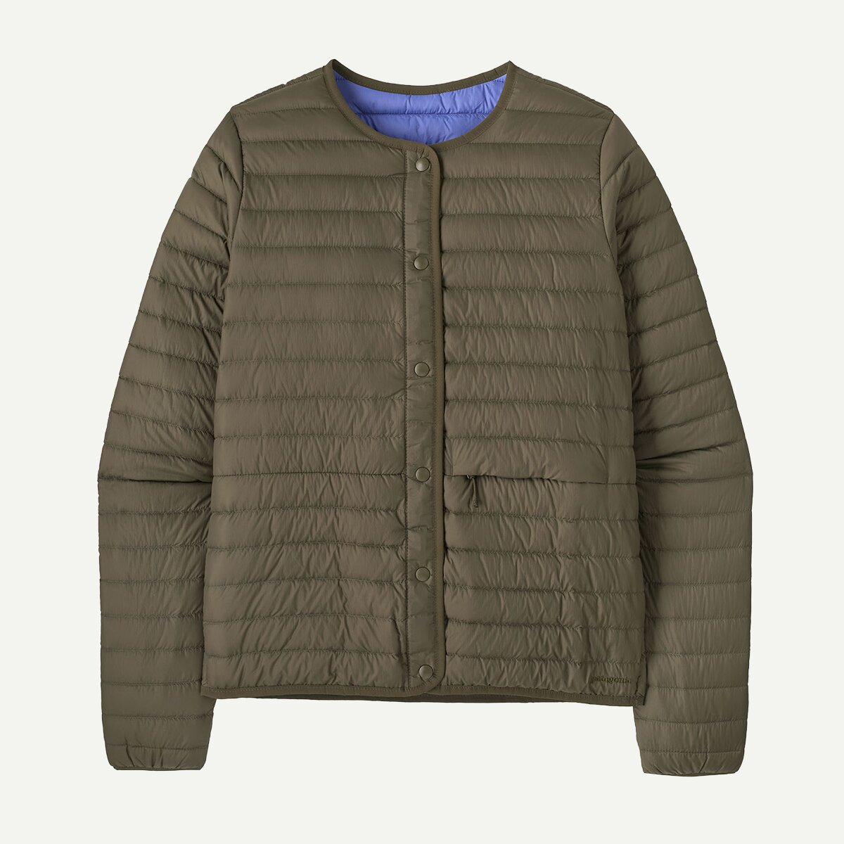 Женский кардиган Patagonia Lightweight Reversible Down Sweater Cardigan, цвет: Зелёный — фото 3