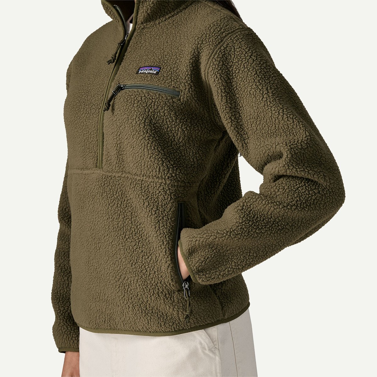 Женский свитер Patagonia Retro Pile Marsupial Pullover, цвет: Зелёный — фото 3